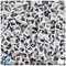 BeadTin White Opaque 7mm Cube Plastic Alpha Beads - Black Letter F (75pcs)